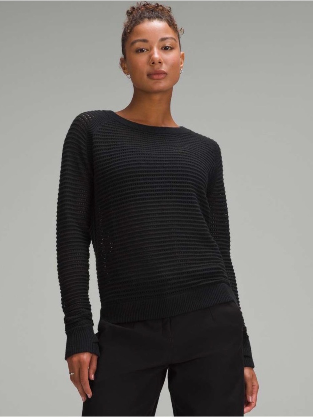 Lululemon Pointelle-Knit Cotton Sweater Sz S